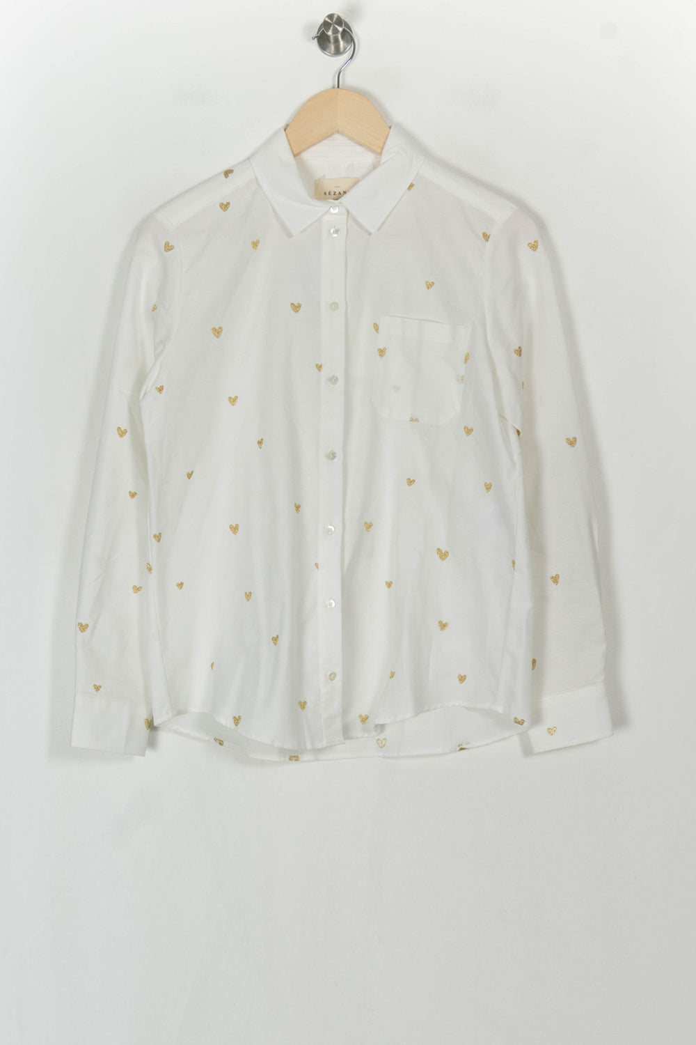 Chemise Blanche et Dorée - Taille S/36 de la marque Sézane | PARAD123939 - Vendu par Paradigme - Image 2