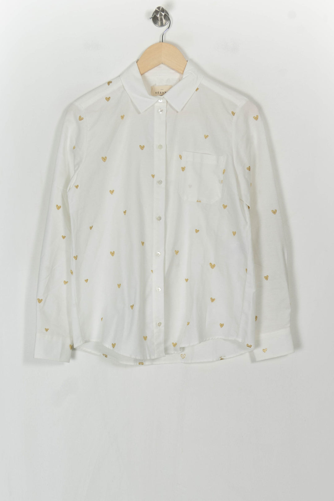 Chemise Blanche et Dorée - Taille S/36 de la marque Sézane | PARAD123939 - Vendu par Paradigme - Image 2
