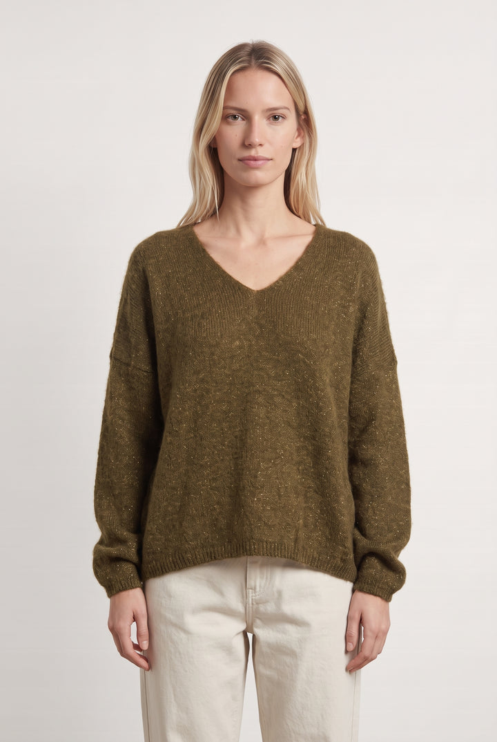 Pull Vert Olive - Taille S/36 de la marque Des petits hauts | PARAD123940 - Vendu par Paradigme - Image 1