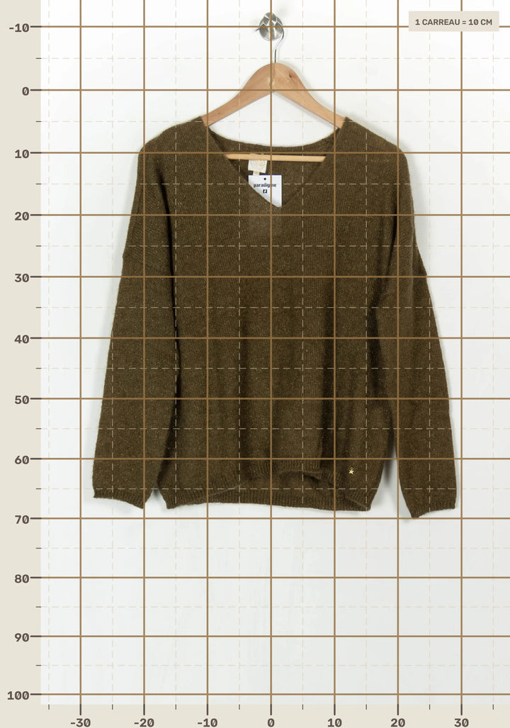 Pull Vert Olive - Taille S/36 de la marque Des petits hauts | PARAD123940 - Vendu par Paradigme - Image 4