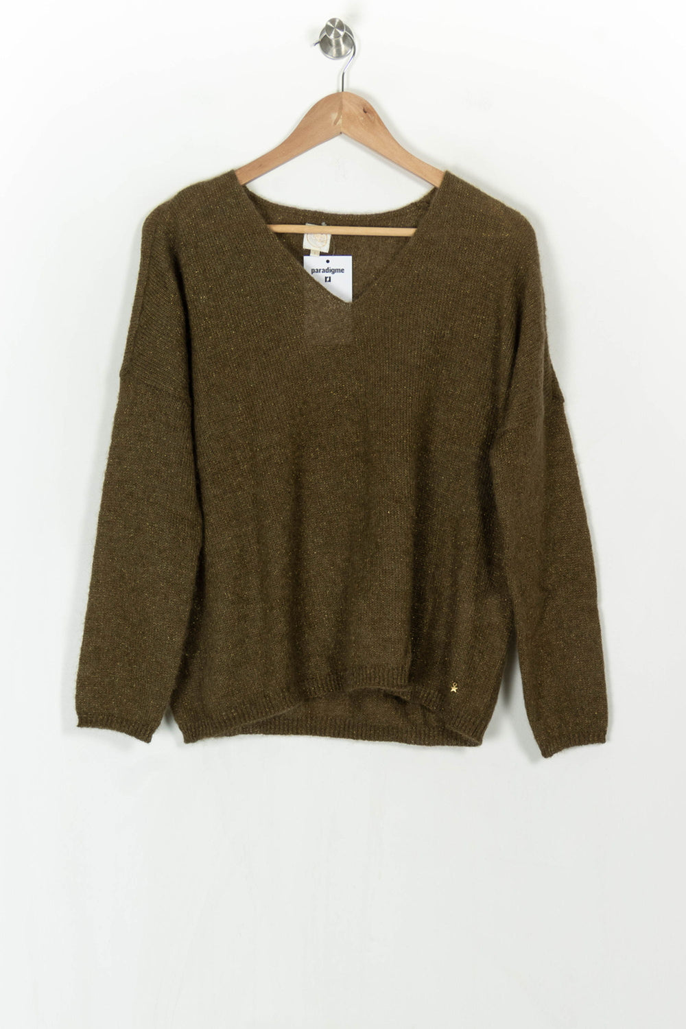 Pull Vert Olive - Taille S/36 de la marque Des petits hauts | PARAD123940 - Vendu par Paradigme - Image 2
