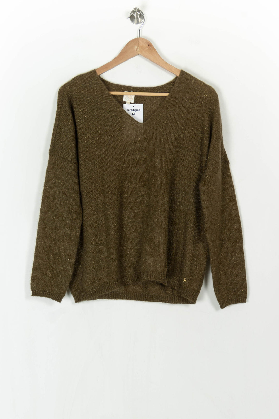Pull Vert Olive - Taille S/36 de la marque Des petits hauts | PARAD123940 - Vendu par Paradigme - Image 2