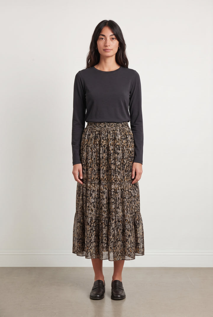 Jupe Longue Noire et Dorée - Taille XS/34 de la marque ba&amp;sh | PARAD123943 - Vendu par Paradigme - Image 1
