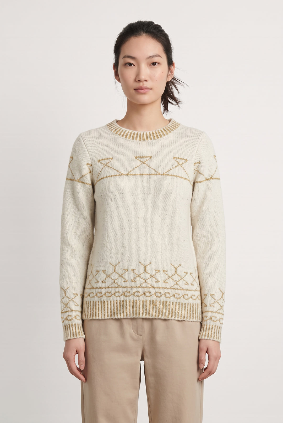 Pull Écru et Doré - Taille S/36 de la marque Claudie Pierlot | PARAD123944 - Vendu par Paradigme - Image 1