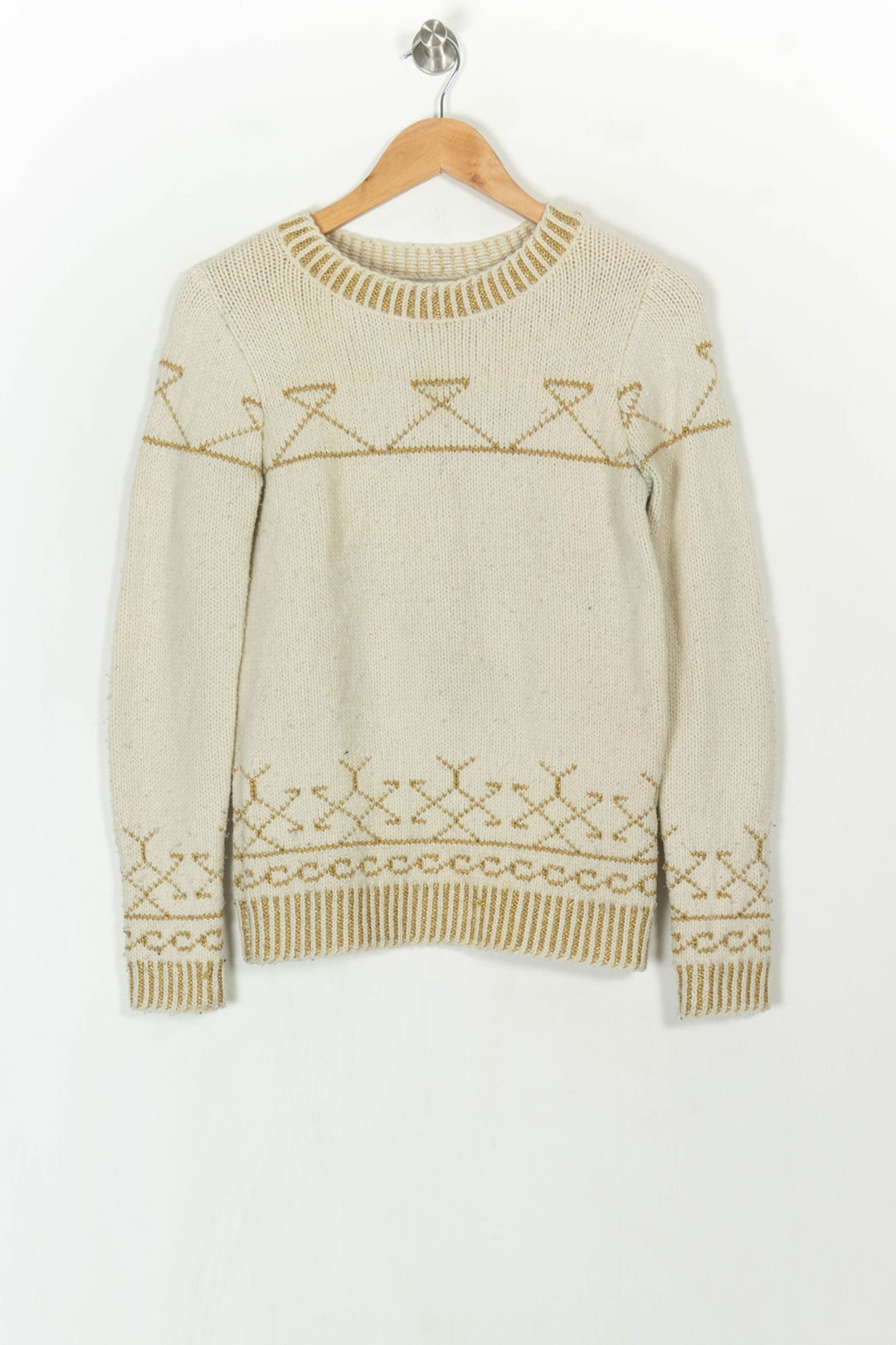 Pull Écru et Doré - Taille S/36 de la marque Claudie Pierlot | PARAD123944 - Vendu par Paradigme - Image 2