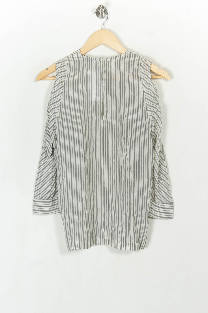 Blouse Blanche et Grise - Taille S/36 de la marque Sandro | PARAD123945 - Vendu par Paradigme - Image 5
