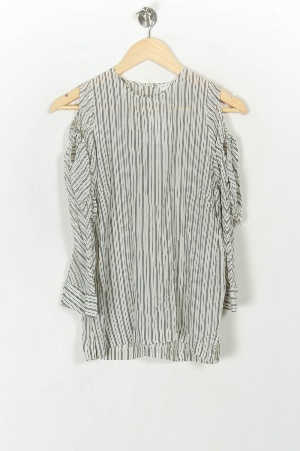 Blouse Blanche et Grise - Taille S/36 de la marque Sandro | PARAD123945 - Vendu par Paradigme - Image 2