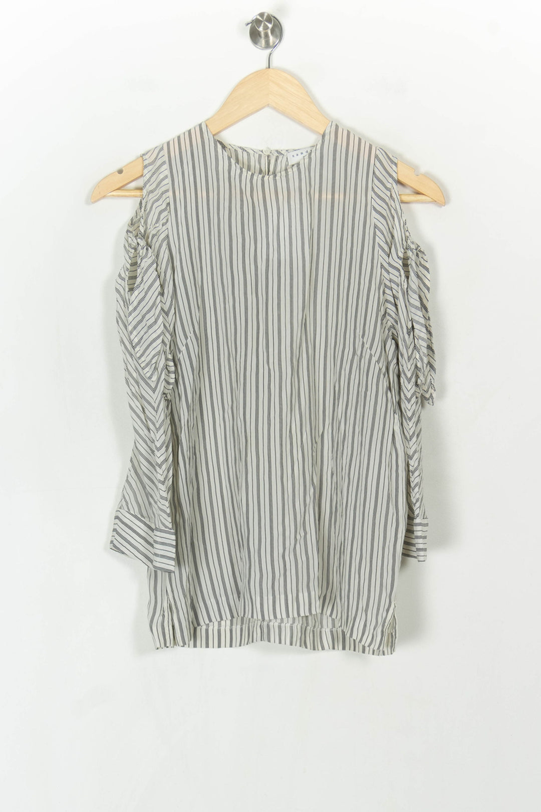 Blouse Blanche et Grise - Taille S/36 de la marque Sandro | PARAD123945 - Vendu par Paradigme - Image 2