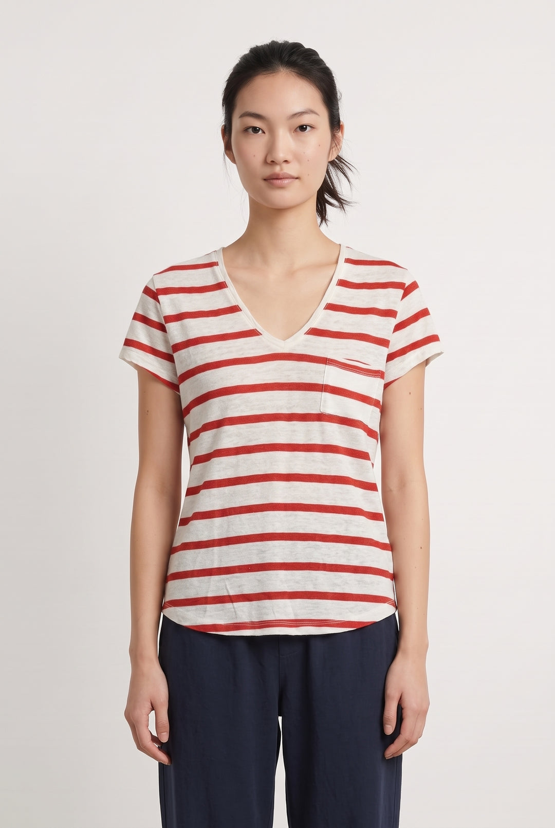 Tee-shirt Blanc et Rouge - Taille S/36 de la marque IKKS | PARAD123961 - Vendu par Paradigme - Image 1