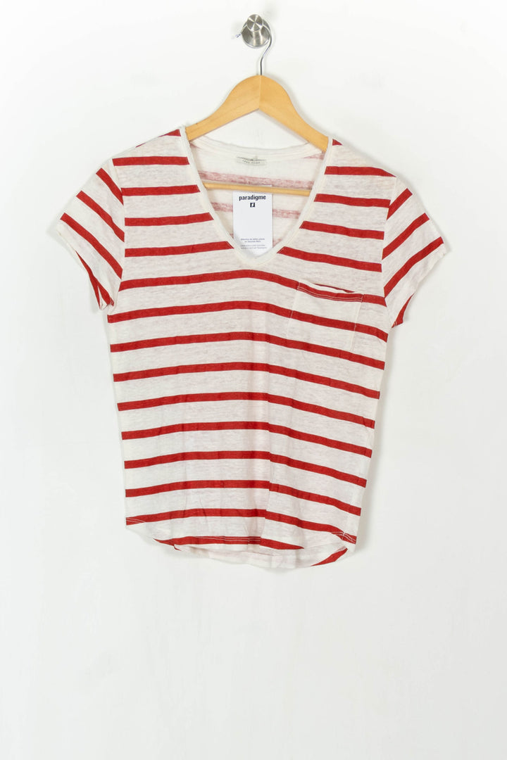 Tee-shirt Blanc et Rouge - Taille S/36 de la marque IKKS | PARAD123961 - Vendu par Paradigme - Image 2
