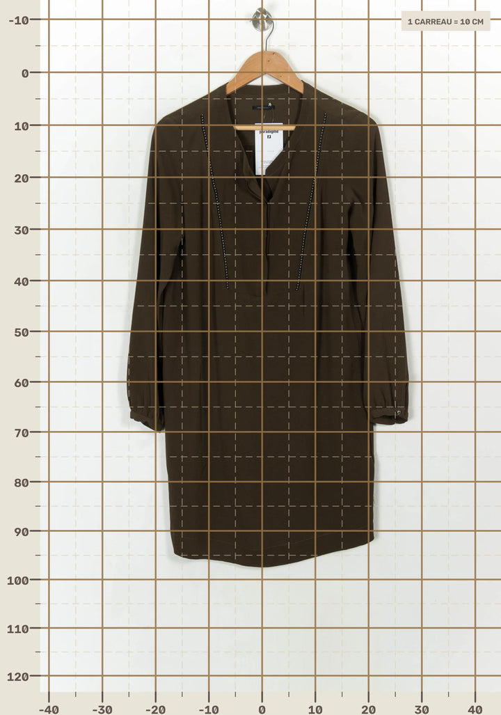 Robe Courte Kaki - Taille M/38 de la marque IKKS | PARAD123965 - Vendu par Paradigme - Image 4