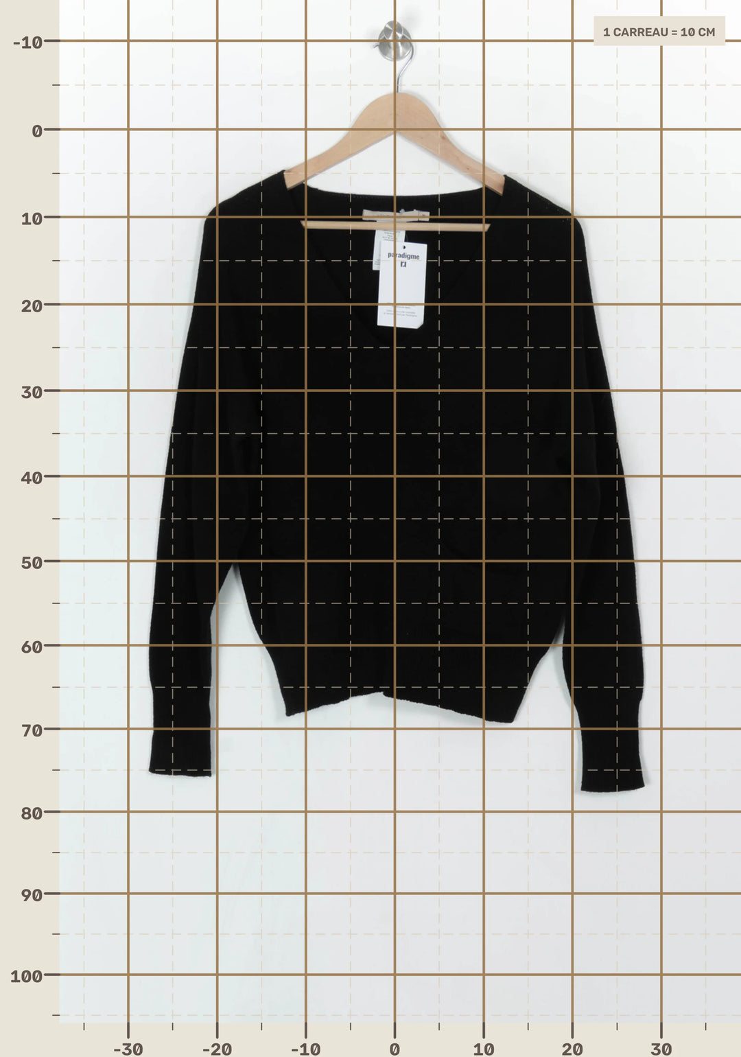 Pull Noir V À Poches
 - Taille M/38 de la marque La Fée Maraboutée | PARAD123971 - Vendu par Paradigme - Image 4
