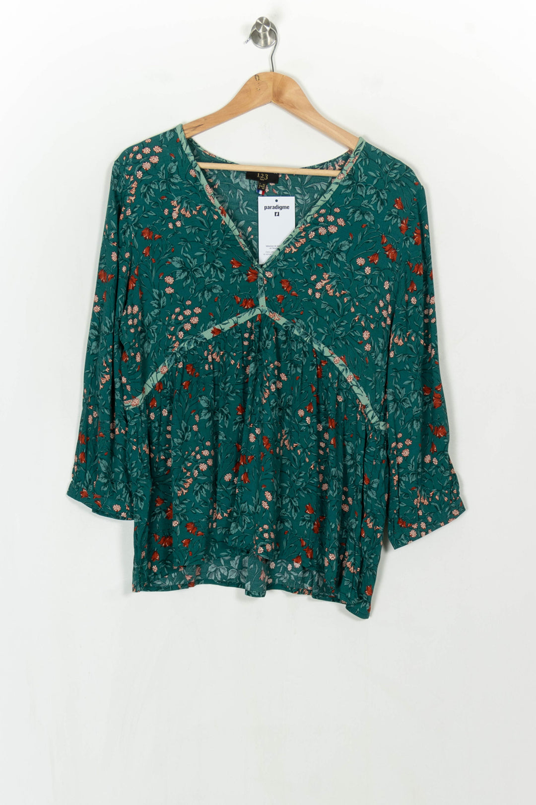 Blouse Verte - Taille XL/42 de la marque Maison 123 | PARAD123972 - Vendu par Paradigme - Image 2