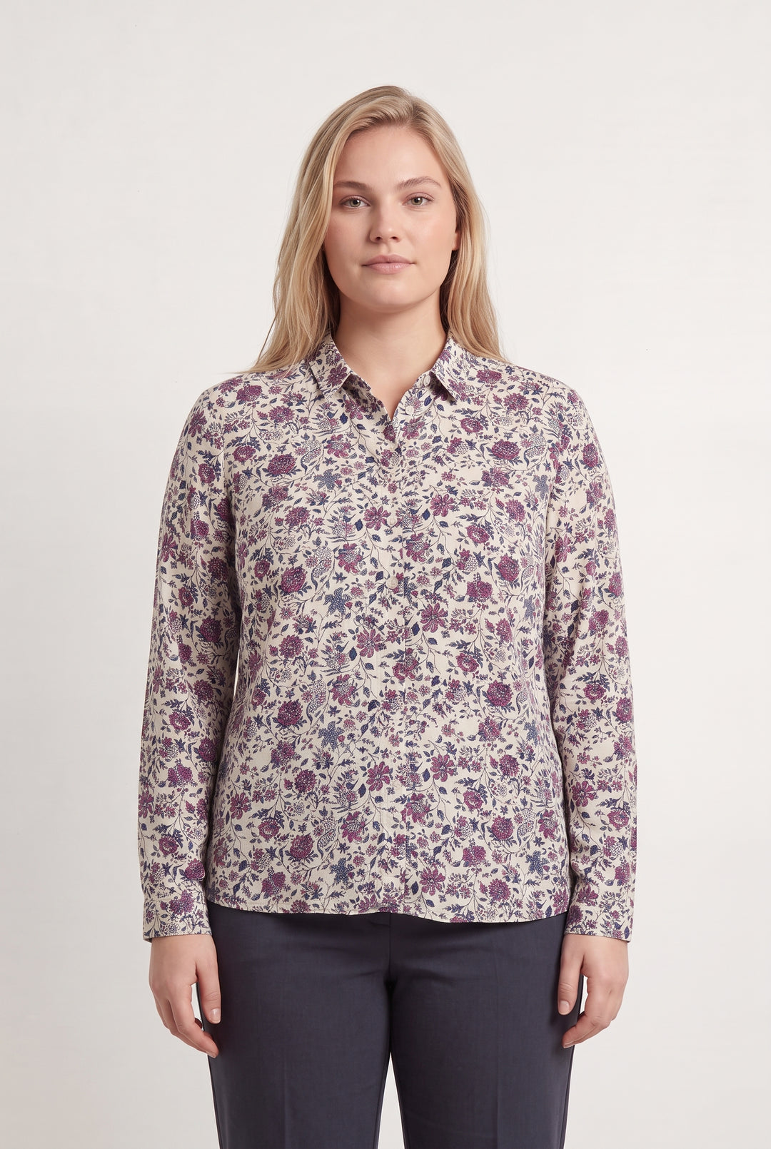 Chemise Beige et Violette - Taille XL/42 de la marque Caroll | PARAD123973 - Vendu par Paradigme - Image 1