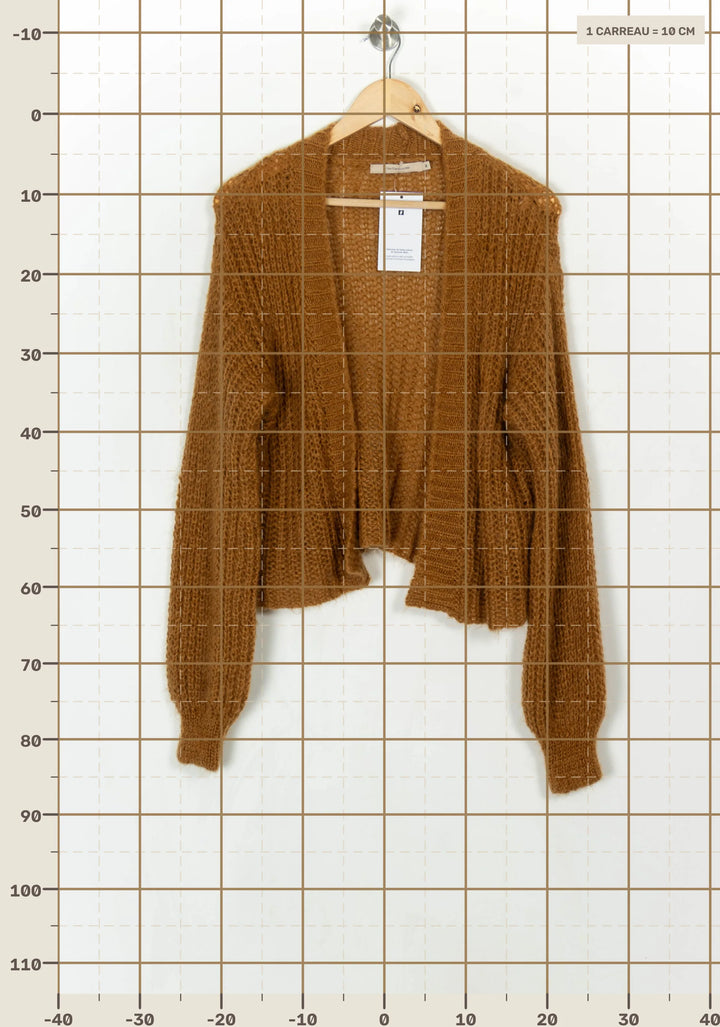 Gilet En Maille Marron - Taille M/38 de la marque La Fée Maraboutée | PARAD123974 - Vendu par Paradigme - Image 4
