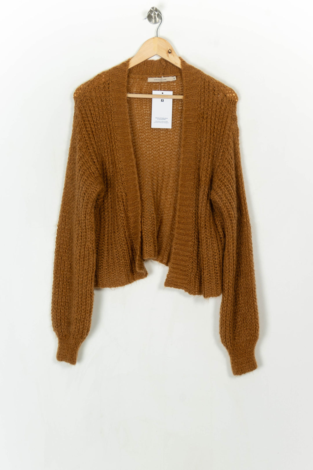 Gilet En Maille Marron - Taille M/38 de la marque La Fée Maraboutée | PARAD123974 - Vendu par Paradigme - Image 2