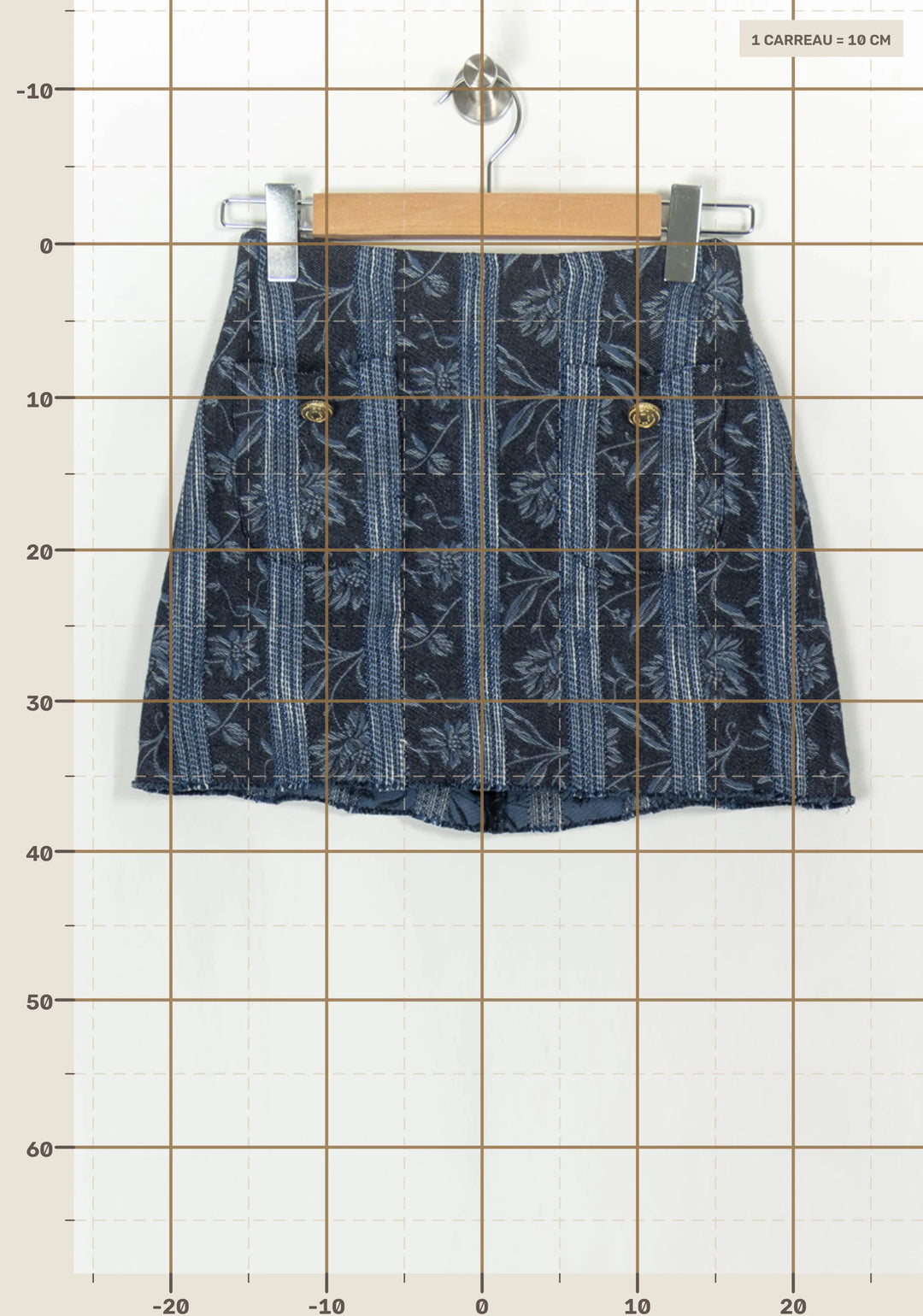 Jupe Courte Bleu Marine et Bleu Clair - Taille S/36 de la marque Maje | PARAD123981 - Vendu par Paradigme - Image 4