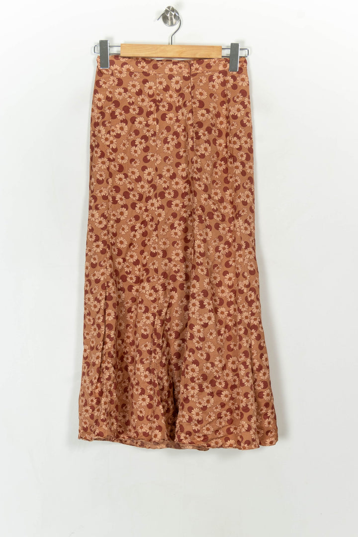 Jupe Longue Marron et Beige - Taille S/36 de la marque Sandro | PARAD123982 - Vendu par Paradigme - Image 5