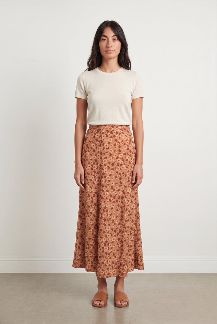 Jupe Longue Marron et Beige - Taille S/36 de la marque Sandro | PARAD123982 - Vendu par Paradigme - Image 1
