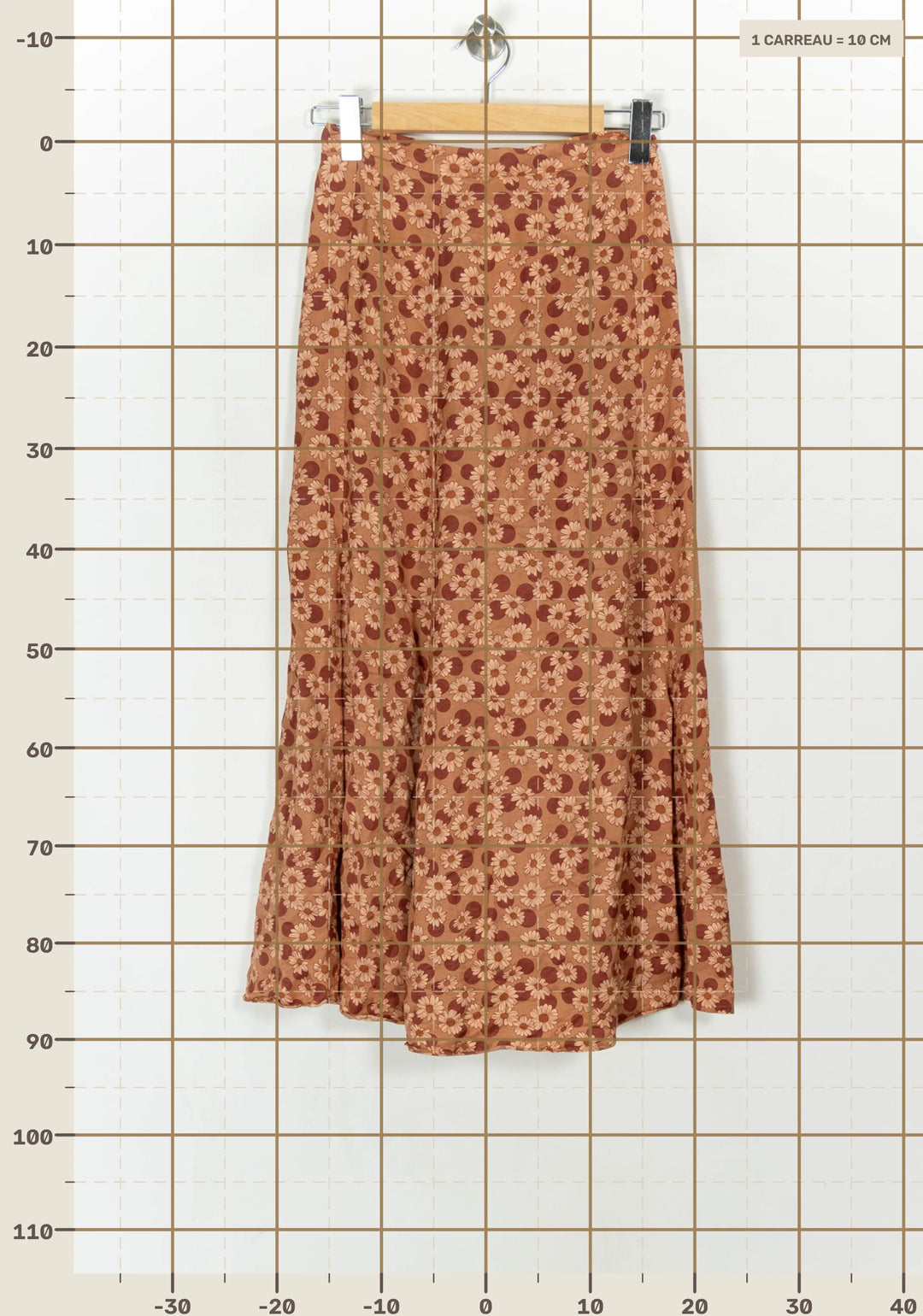Jupe Longue Marron et Beige - Taille S/36 de la marque Sandro | PARAD123982 - Vendu par Paradigme - Image 4
