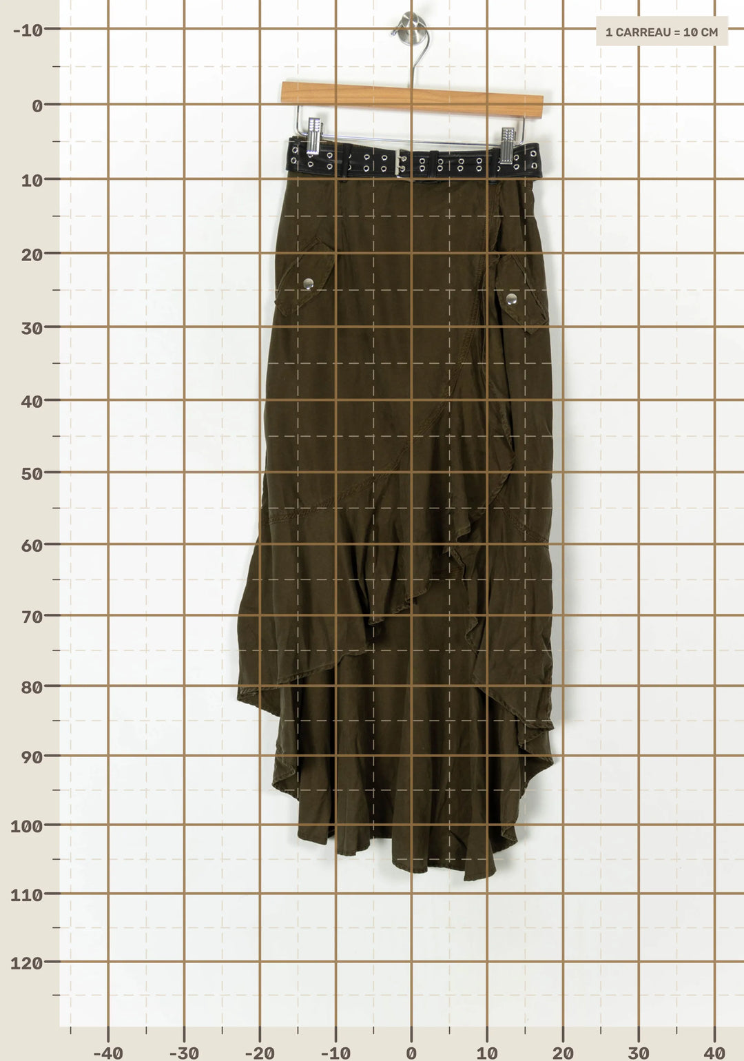 Jupe Longue Vert Olive - Taille M/38 de la marque The Kooples | PARAD123987 - Vendu par Paradigme - Image 4