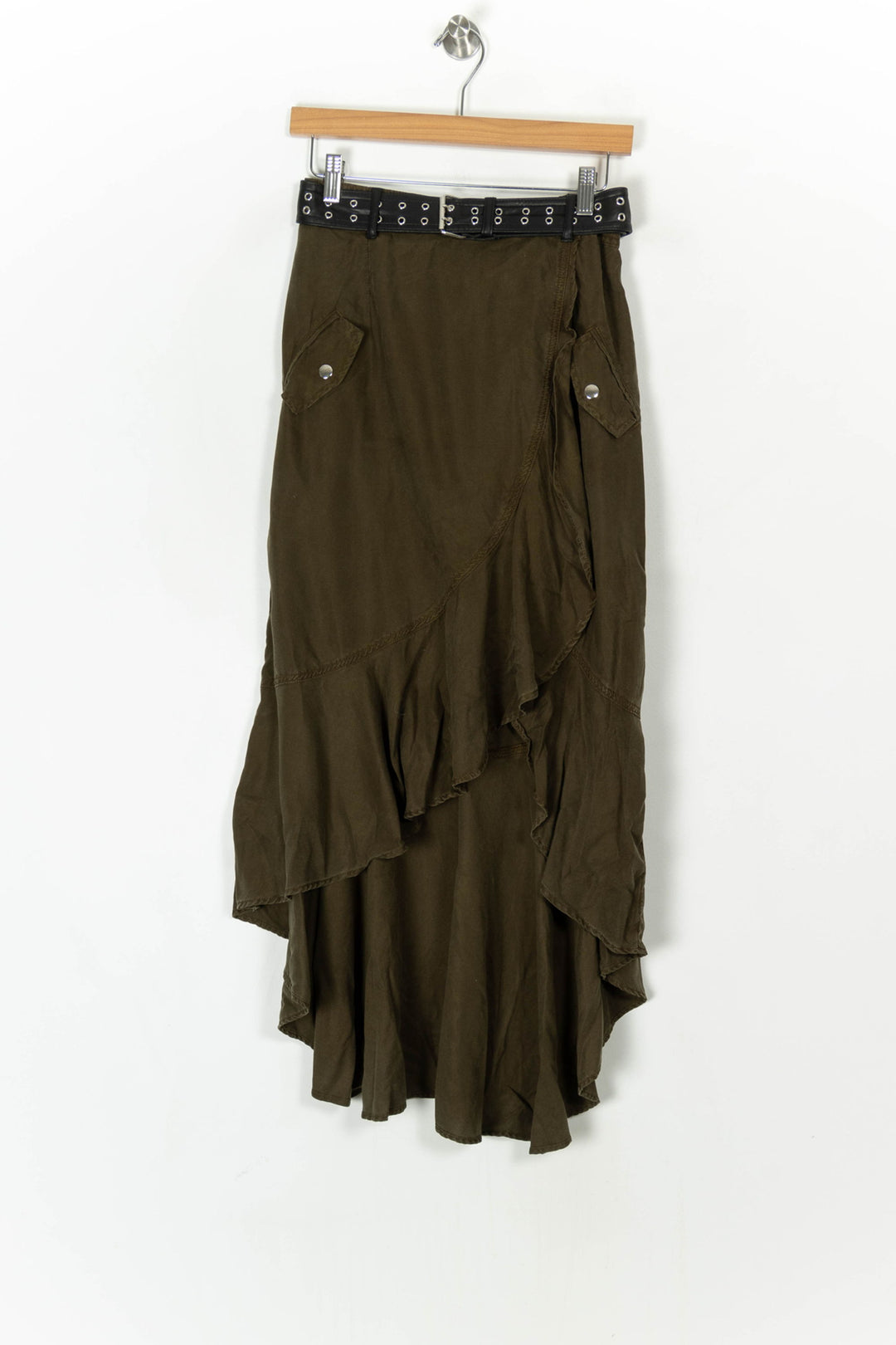 Jupe Longue Vert Olive - Taille M/38 de la marque The Kooples | PARAD123987 - Vendu par Paradigme - Image 2