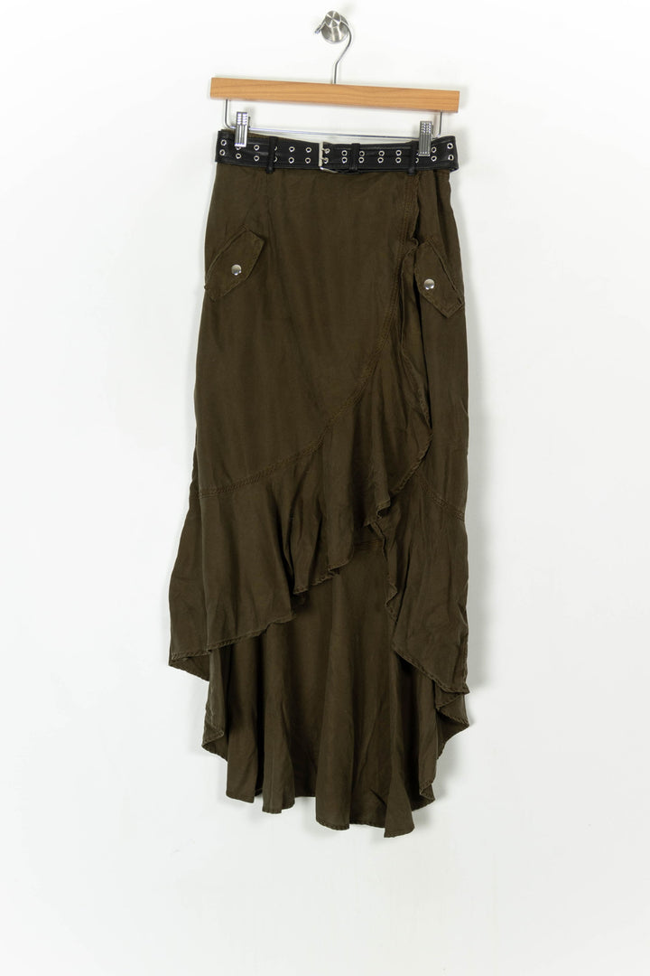Jupe Longue Vert Olive - Taille M/38 de la marque The Kooples | PARAD123987 - Vendu par Paradigme - Image 2