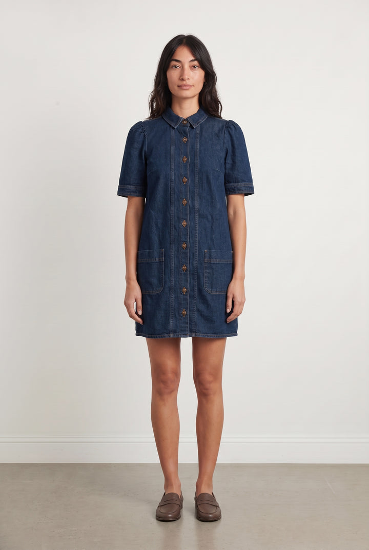 Robe Courte En Jean Bleue - Taille S/36 de la marque Sézane | PARAD123988 - Vendu par Paradigme - Image 1