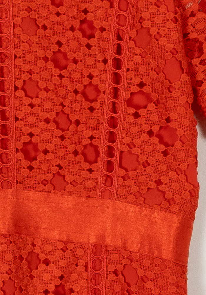 Robe Midi Orange - Taille M/38 de la marque Maison 123 | PARAD123989 - Vendu par Paradigme - Image 3