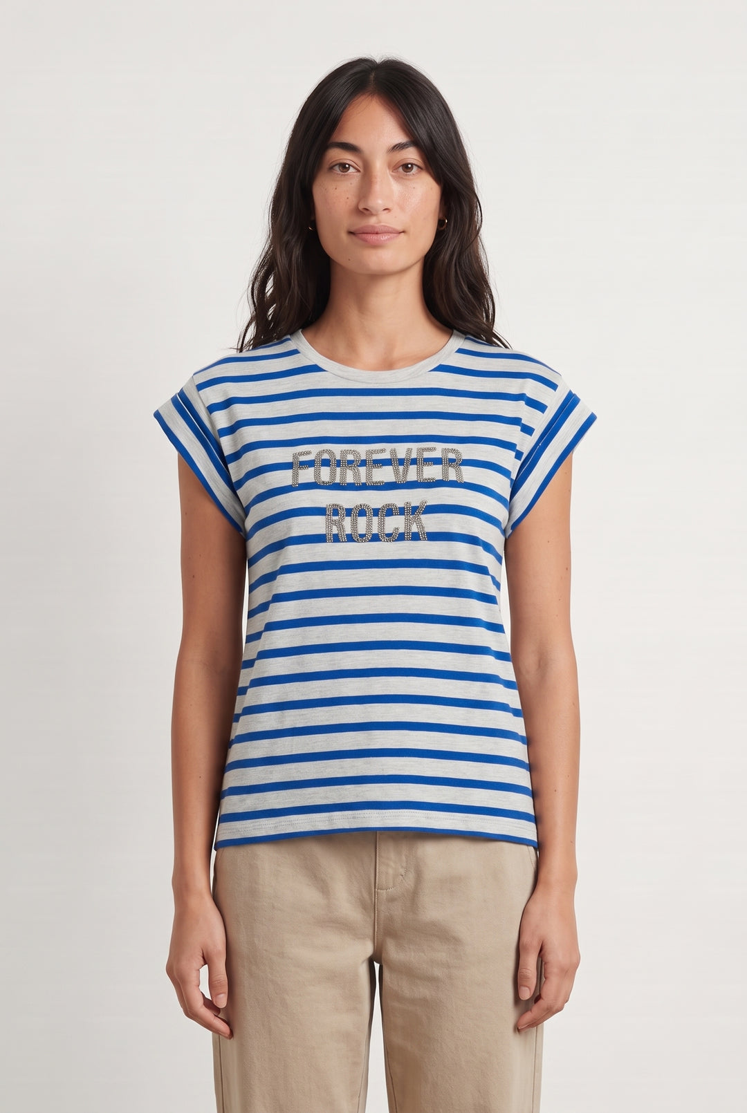 T-Shirt Bleu et Gris - Taille S/36 de la marque IKKS | PARAD123991 - Vendu par Paradigme - Image 1