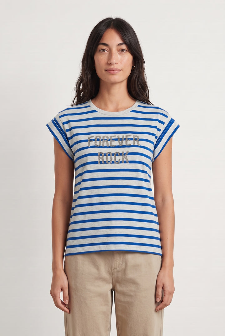 T-Shirt Bleu et Gris - Taille S/36 de la marque IKKS | PARAD123991 - Vendu par Paradigme - Image 1