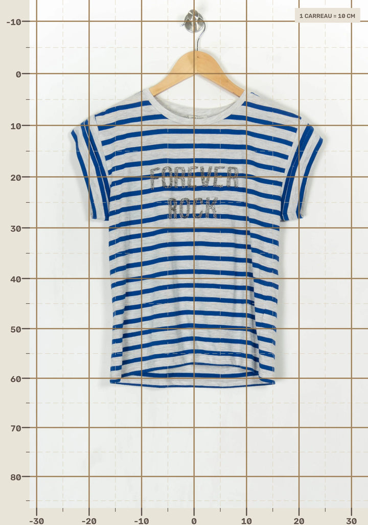 T-Shirt Bleu et Gris - Taille S/36 de la marque IKKS | PARAD123991 - Vendu par Paradigme - Image 4