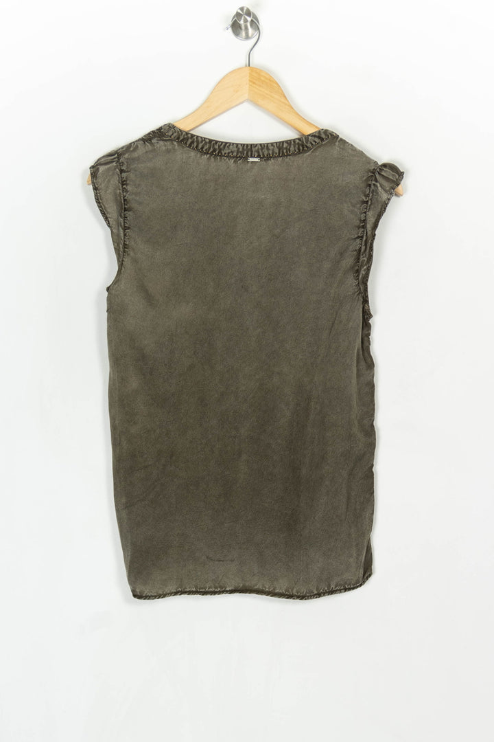 Blouse Sans Manches Kaki - Taille M/38 de la marque IKKS | PARAD123992 - Vendu par Paradigme - Image 5