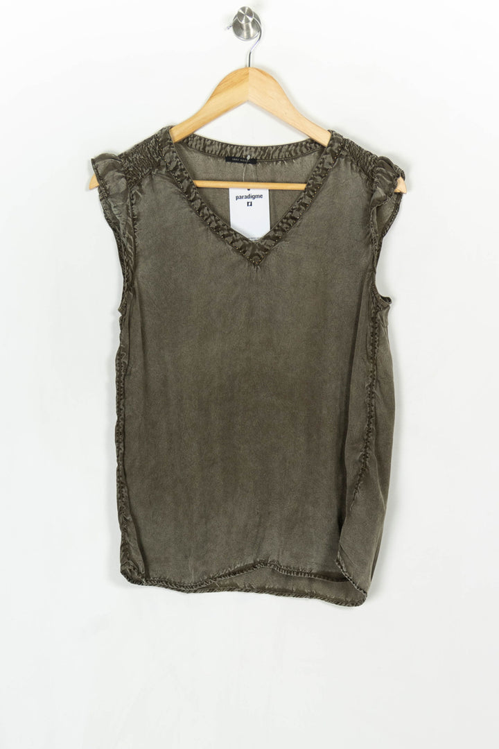 Blouse Sans Manches Kaki - Taille M/38 de la marque IKKS | PARAD123992 - Vendu par Paradigme - Image 2
