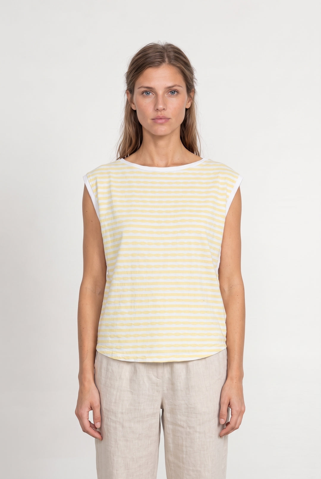 Débardeur Jaune et Blanc - Taille M/38 de la marque One Step | PARAD123993 - Vendu par Paradigme - Image 1