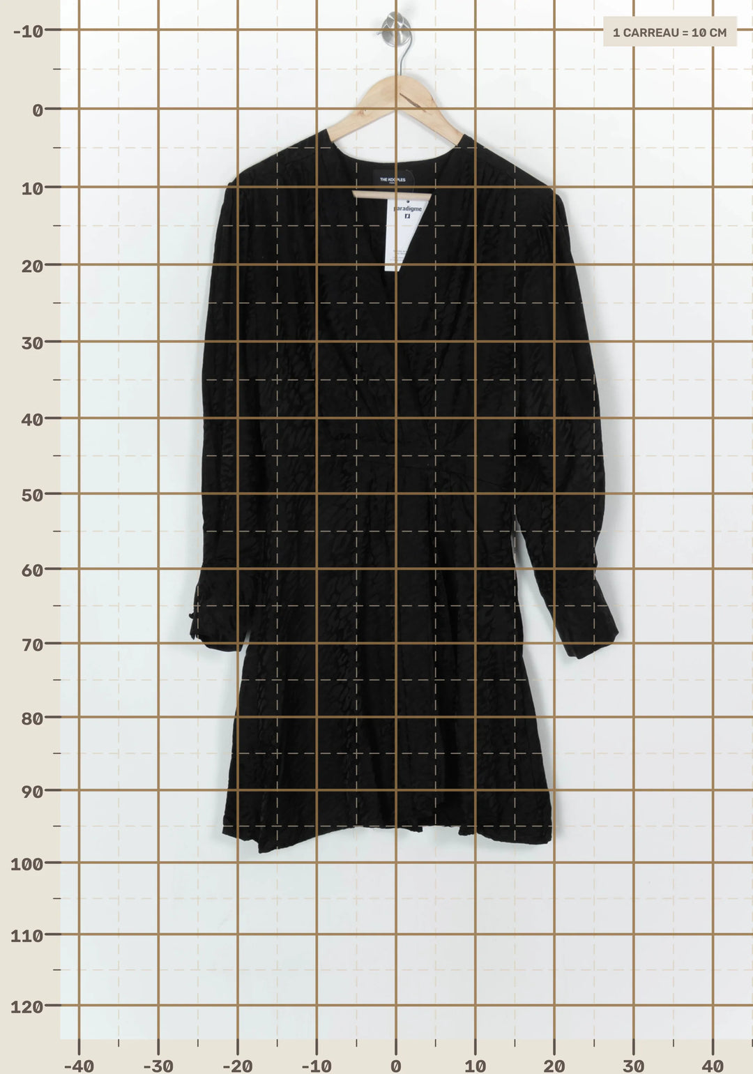Robe Portefeuille Noire - Taille L/40 de la marque The Kooples | PARAD124000 - Vendu par Paradigme - Image 4