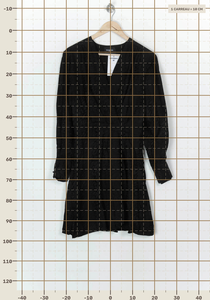 Robe Portefeuille Noire - Taille L/40 de la marque The Kooples | PARAD124000 - Vendu par Paradigme - Image 4