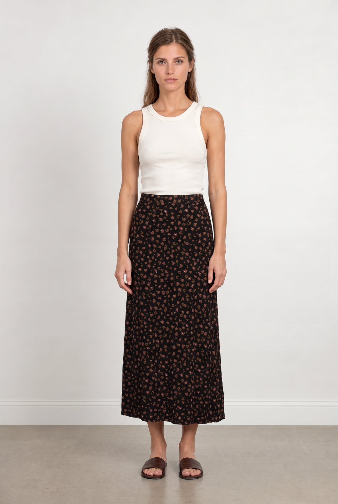 Jupe Longue Noire et Marron - Taille M/38 de la marque Des petits hauts | PARAD124004 - Vendu par Paradigme - Image 1
