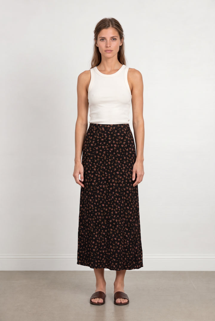 Jupe Longue Noire et Marron - Taille M/38 de la marque Des petits hauts | PARAD124004 - Vendu par Paradigme - Image 1