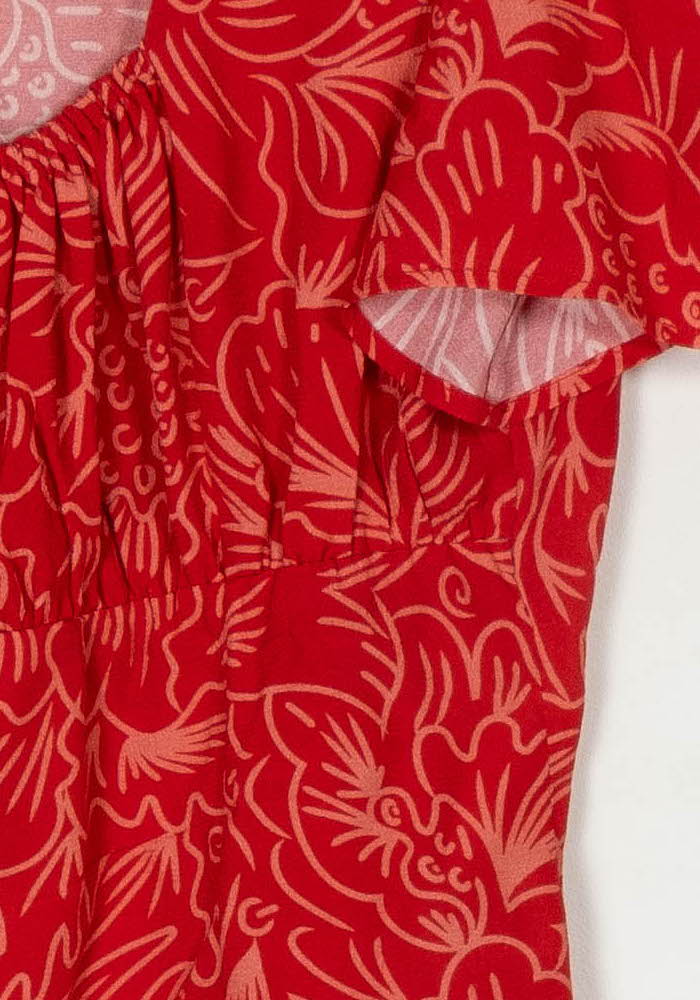 Blouse Rouge et Beige - Taille L/40 de la marque Soi Paris | PARAD124005 - Vendu par Paradigme - Image 3
