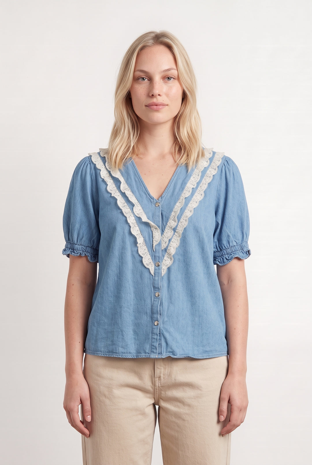 Blouse En Jean Bleue - Taille L/40 de la marque Balzac Paris | PARAD124007 - Vendu par Paradigme - Image 1