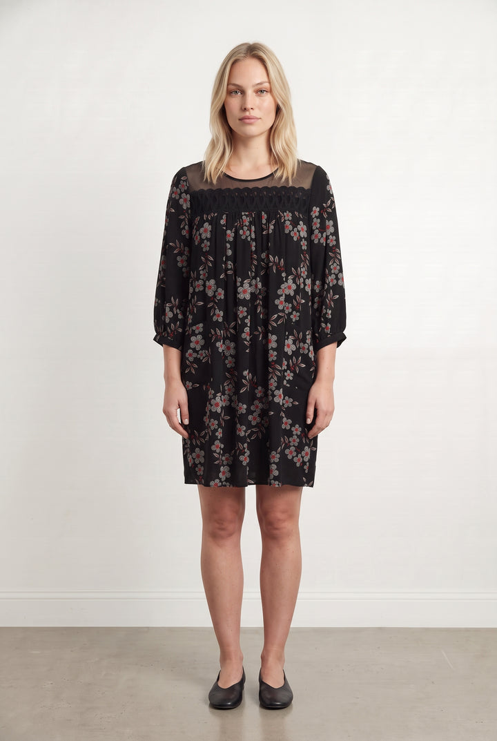 Robe Courte Noire et Rouge - Taille L/40 de la marque Indies | PARAD124018 - Vendu par Paradigme - Image 1