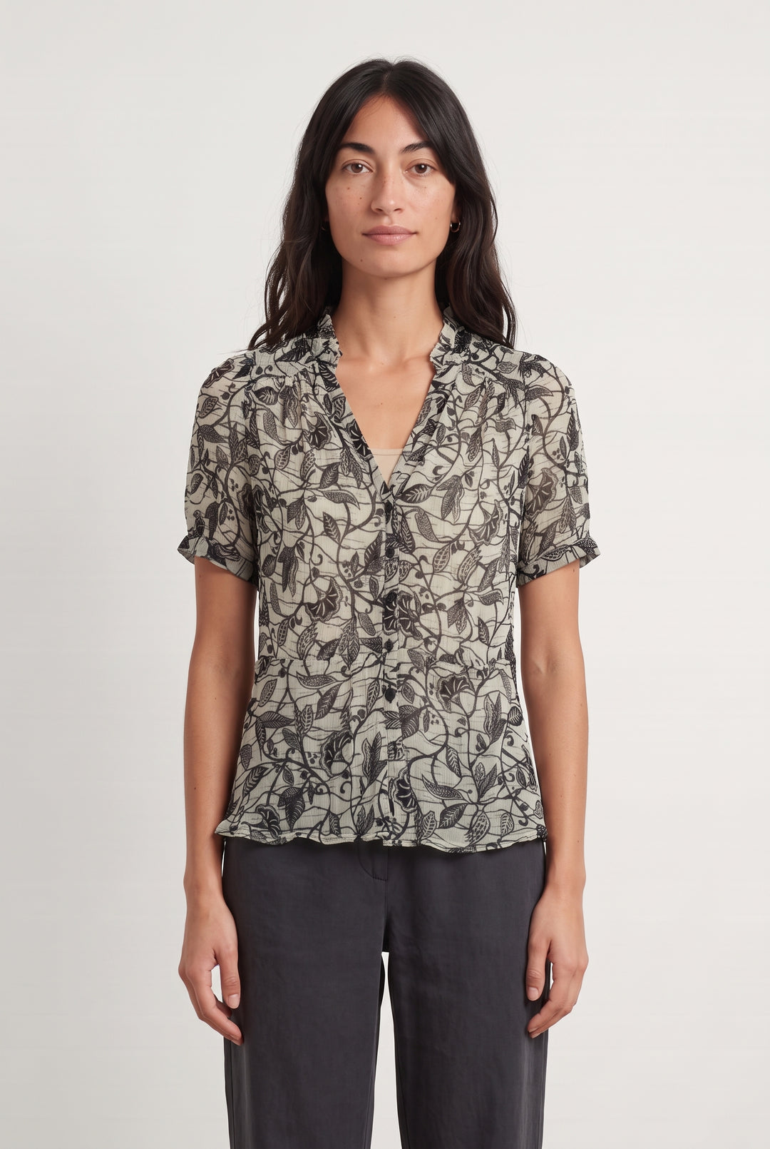 Blouse Beige et Noire - Taille XS/34 de la marque ZAPA | PARAD124019 - Vendu par Paradigme - Image 1