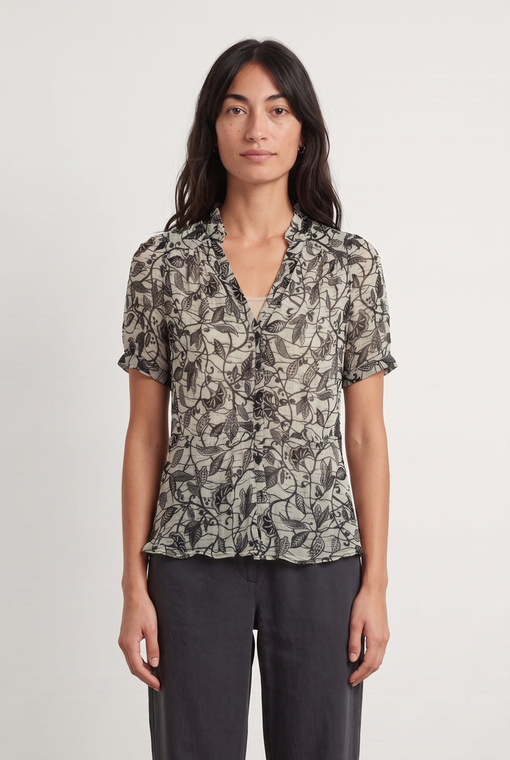 Blouse Beige et Noire - Taille XS/34 de la marque ZAPA | PARAD124019 - Vendu par Paradigme - Image 1