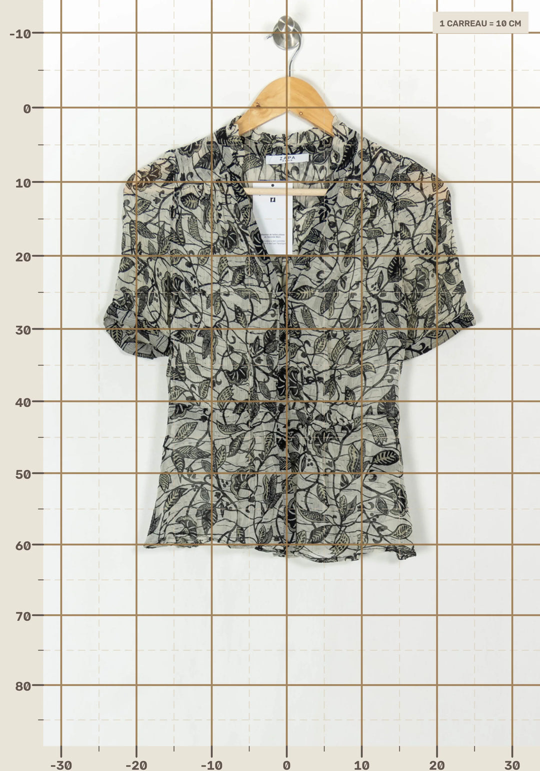 Blouse Beige et Noire - Taille XS/34 de la marque ZAPA | PARAD124019 - Vendu par Paradigme - Image 4