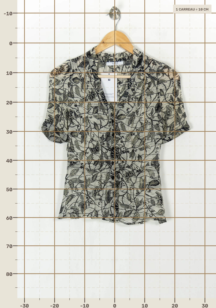 Blouse Beige et Noire - Taille XS/34 de la marque ZAPA | PARAD124019 - Vendu par Paradigme - Image 4