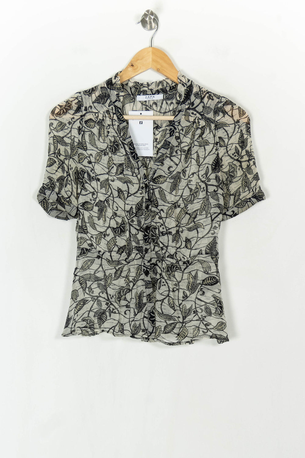 Blouse Beige et Noire - Taille XS/34 de la marque ZAPA | PARAD124019 - Vendu par Paradigme - Image 2