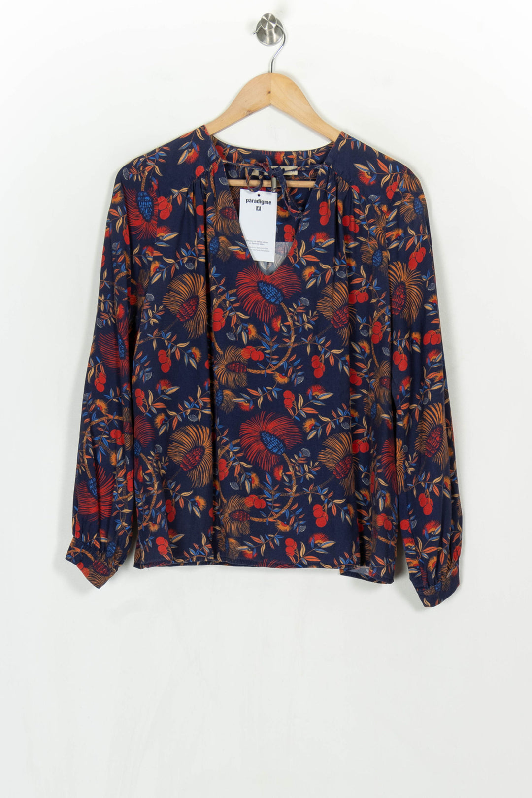 Blouse Bleu Marine et Rouge - Taille M/38 de la marque La Fée Maraboutée | PARAD124024 - Vendu par Paradigme - Image 2