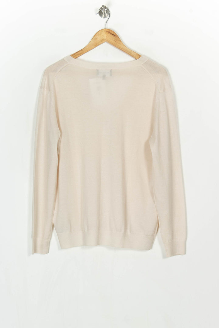 Pull Col V Beige - Taille L/40 de la marque Eric Bompard | PARAD124046 - Vendu par Paradigme - Image 5