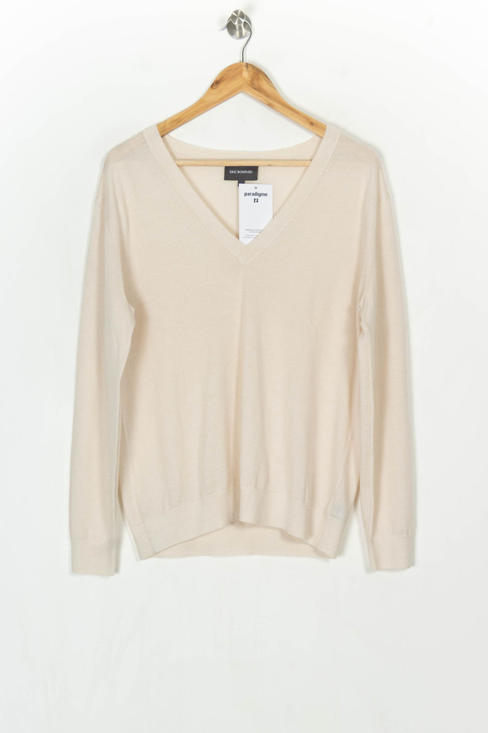 Pull Col V Beige - Taille L/40 de la marque Eric Bompard | PARAD124046 - Vendu par Paradigme - Image 2